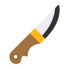 Carving Knife Flat Style Icon 