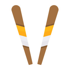 Chopsticks Flat Style Icon 