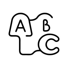 alphabet icon flat vector