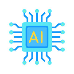  AI Chip Icon for Technology Innovation
