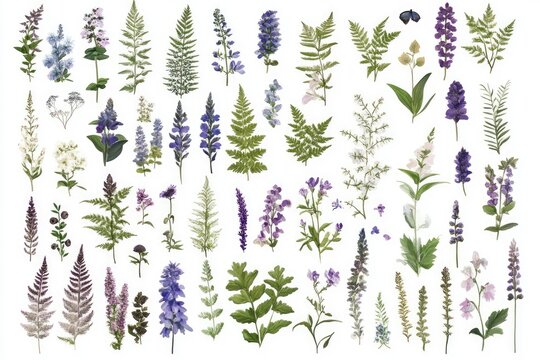 Collection of pressed flora
