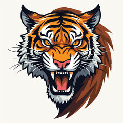 Roaring tiger head logo or icon