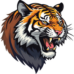 Roaring tiger head logo or icon