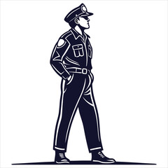 silhouette police vector 