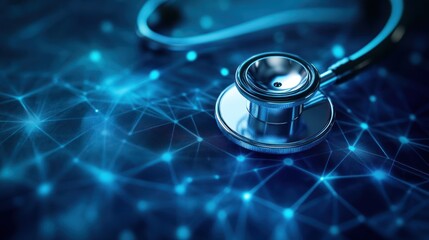 Medical stethoscope on a network background. Possible use Medical stock photo