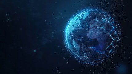 Obraz premium Abstract digital globe, space, technology, world map