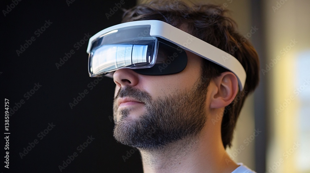 Aufkleber software developer is wearing a virtual reality headset