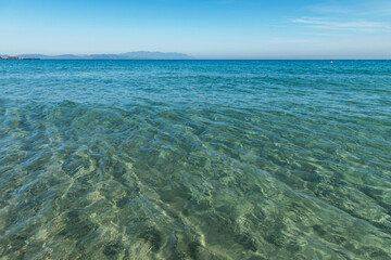 Ladies Beach in the Kusadasi city, Turkey. Touristic beach resort town on Turkey.