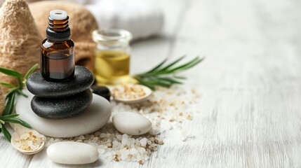 spa still life with essential oil