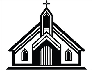 Silhouette of Traditional Church Building