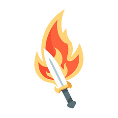  Stylish Flaming Sword Icon for Heroes