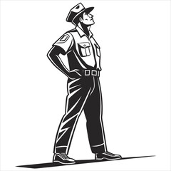 silhouette police vector 