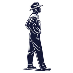 silhouette police vector 