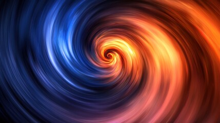 Obraz premium Abstract Swirl of Fire and Ice: A mesmerizing digital artwork depicting a vibrant vortex of contrasting colors, symbolizing duality and energy.