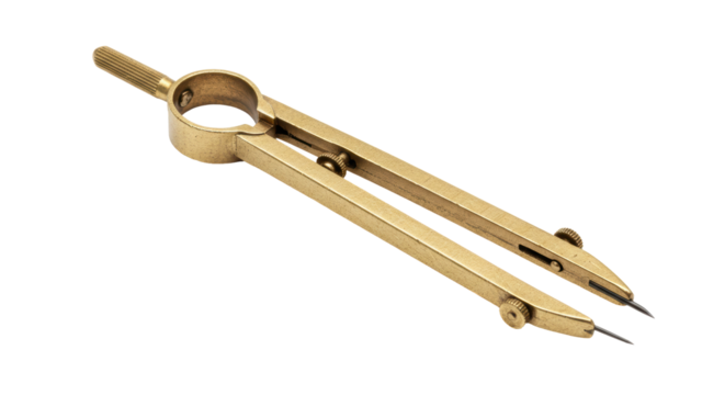 Isolated Brass Divider Caliper Precision Tool Measurement