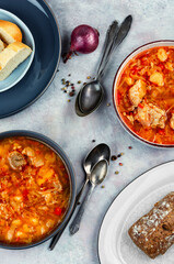 Traditional food borsch.
