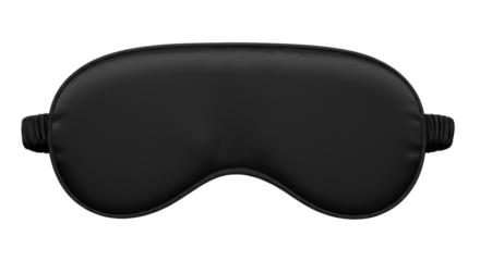 Isolated Black Silk Sleep Mask Eye Cover Relaxation