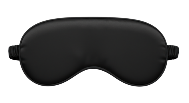 Isolated Black Silk Sleep Mask Eye Cover Relaxation