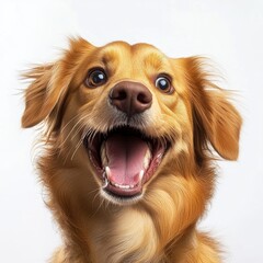 Fototapeta premium Happy Golden Retriever with Joyful Expression and Bright Eyes