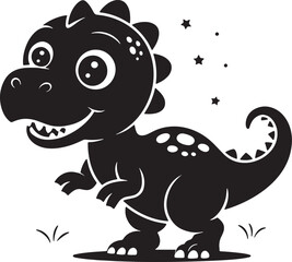 A good looking baby dinosaur silhouette art 