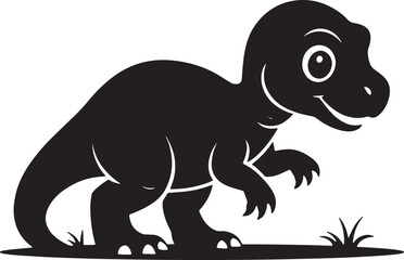 A good looking baby dinosaur silhouette art 