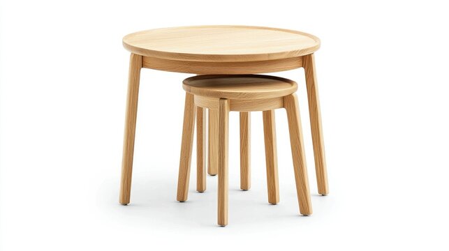 Nesting tables isolated on white background