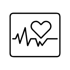Heart health monitor icon vector illustration for medical and healthcare design projects and presentations