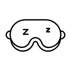 Sleep mask vector icon for sleeping aid and relaxation accessory for travel and home use design