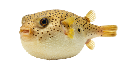 Isolated Puffer Fish Ocean Creature