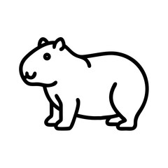 Fototapeta premium capybara icon flat vector