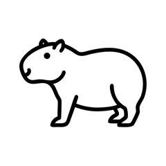 capybara icon flat vector