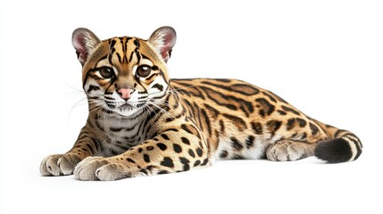 Ocelot isolated on white background