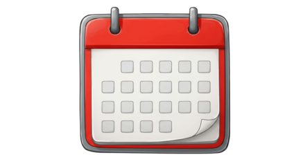 Isolated Cartoon Style Red Calendar