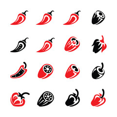 Red hot natural chili icon
