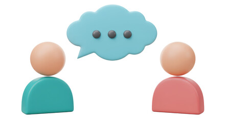 Isolated Speech Bubble Above Abstract People Communicating