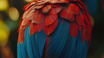 Obraz premium Vibrant Parrot Feathers Close-up