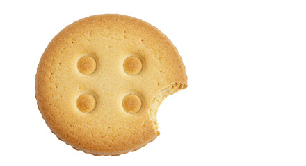 Isolated Round Biscuit Cookie with Bite Missing