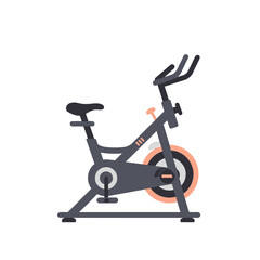 Fitness stationary bike in modern style against a white background  