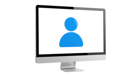 Isolated Computer Monitor Displaying User Icon