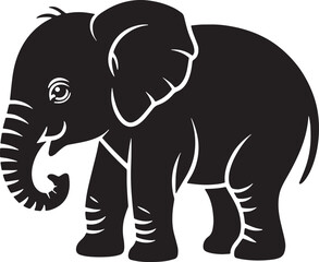 Baby elephant silhouette vector silhouette art