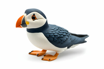 Obraz premium Captivating Isolated Puffin Portrait with Vibrant Colors and Sharp Details