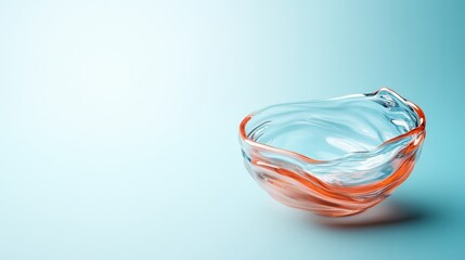 This unique clear glass bowl showcases elegant orange accents in a flowing design, making it a versatile piece that complements any modern or stylish interior decor beautifully.