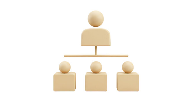Isolated Beige Business Organizational Chart Diagram