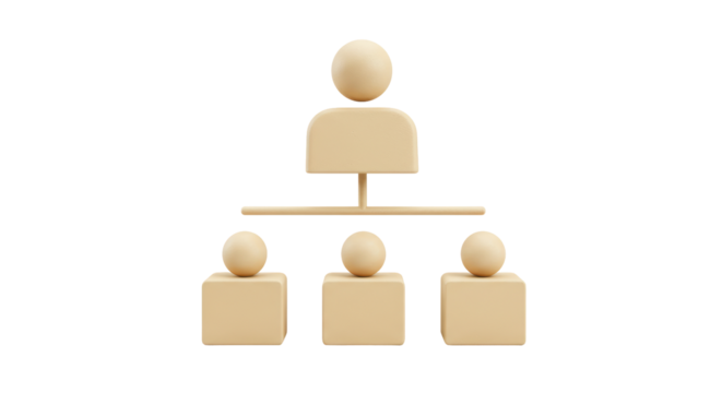 Isolated Beige Business Organizational Chart Diagram