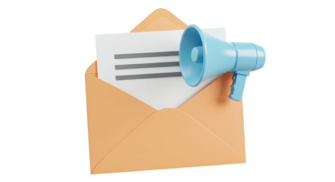 Isolated Megaphone Inside an Envelope