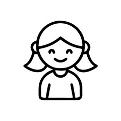 Obraz premium girl icon flat vector