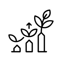 growth icon flat vector