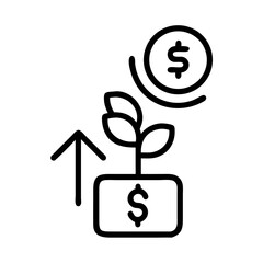investment icon flat vector