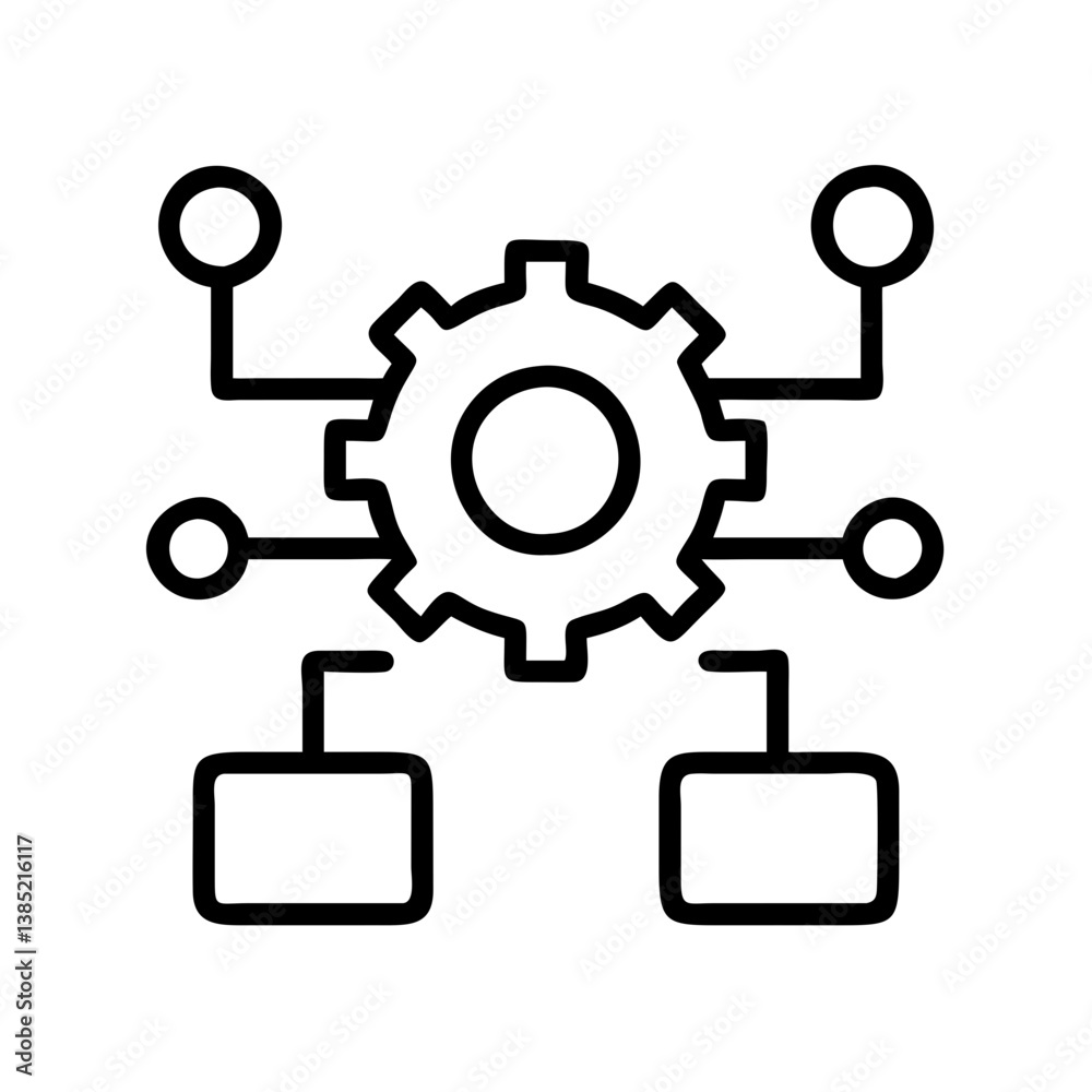 Poster Automation process workflow icon vector for settings configuration and system integration concept