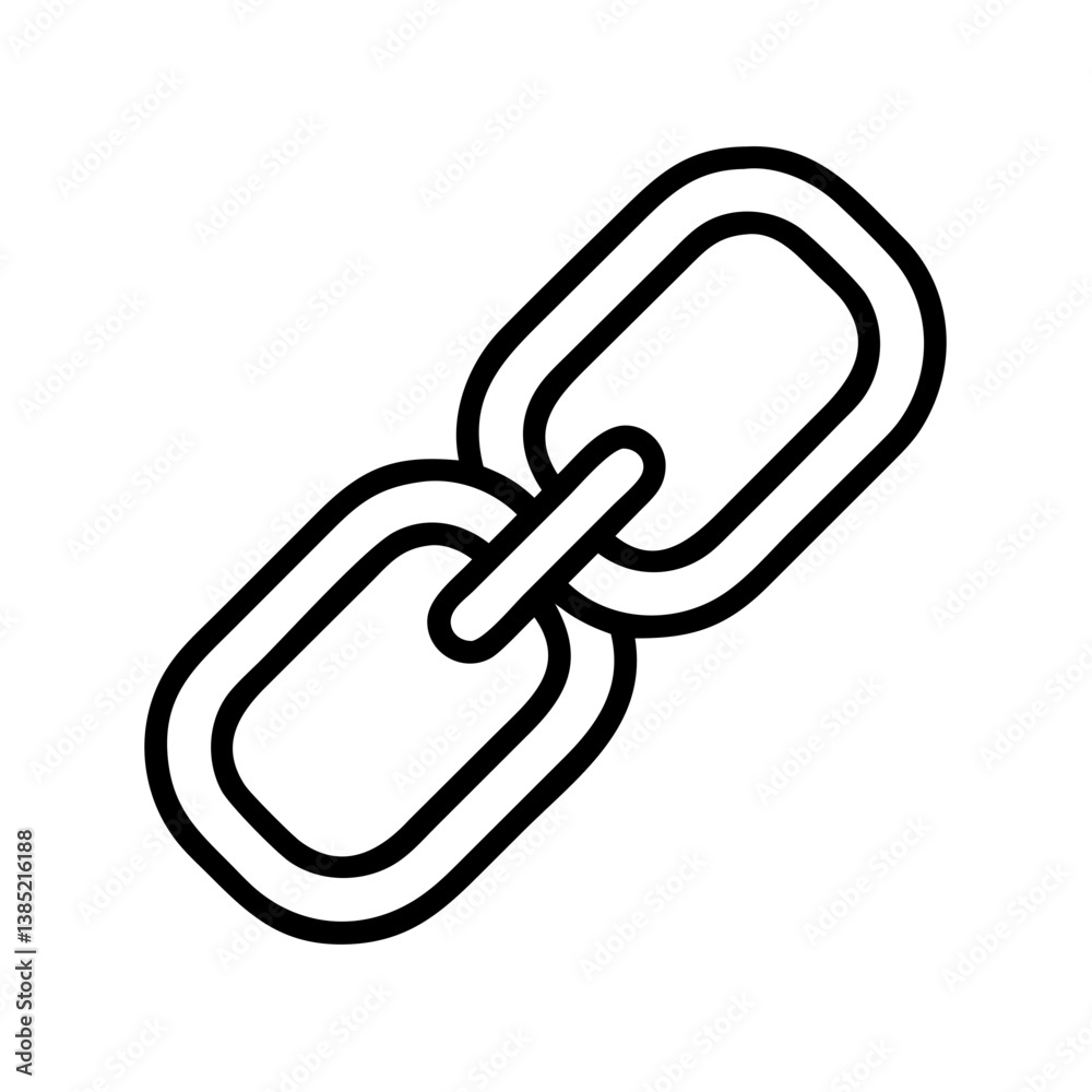 Poster isolated outline chain link vector illustration for connection and security concept design element